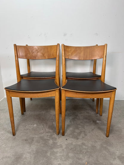 Set 4 Sedie faggio Peter Hvidt design svedese vintage anni 60 | nr10664