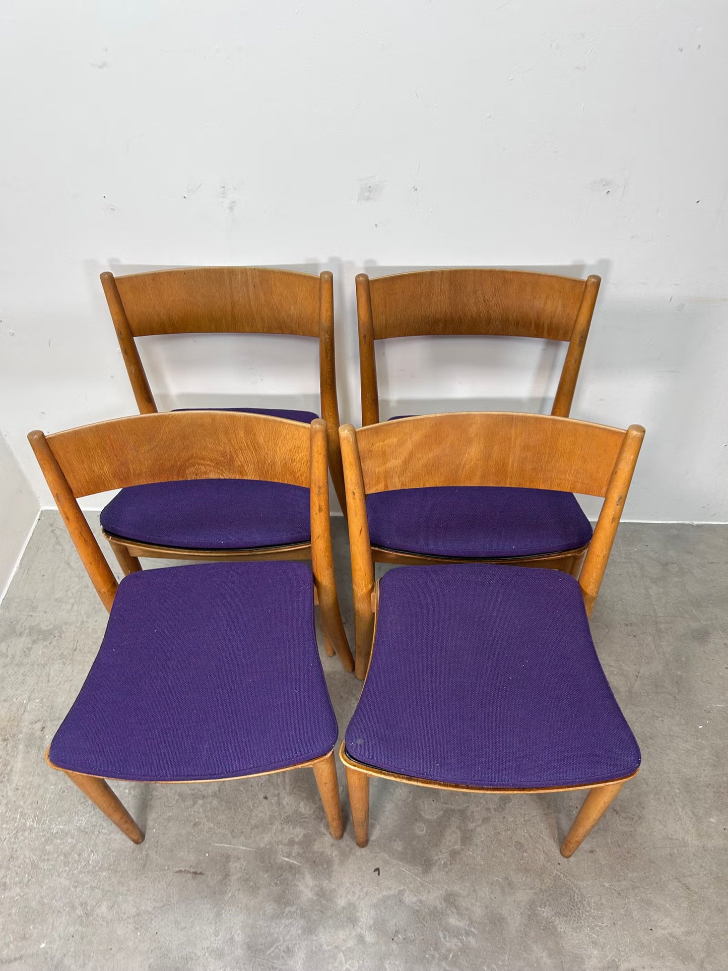 Set 4 Sedie faggio Peter Hvidt design svedese vintage anni 60 | nr10664