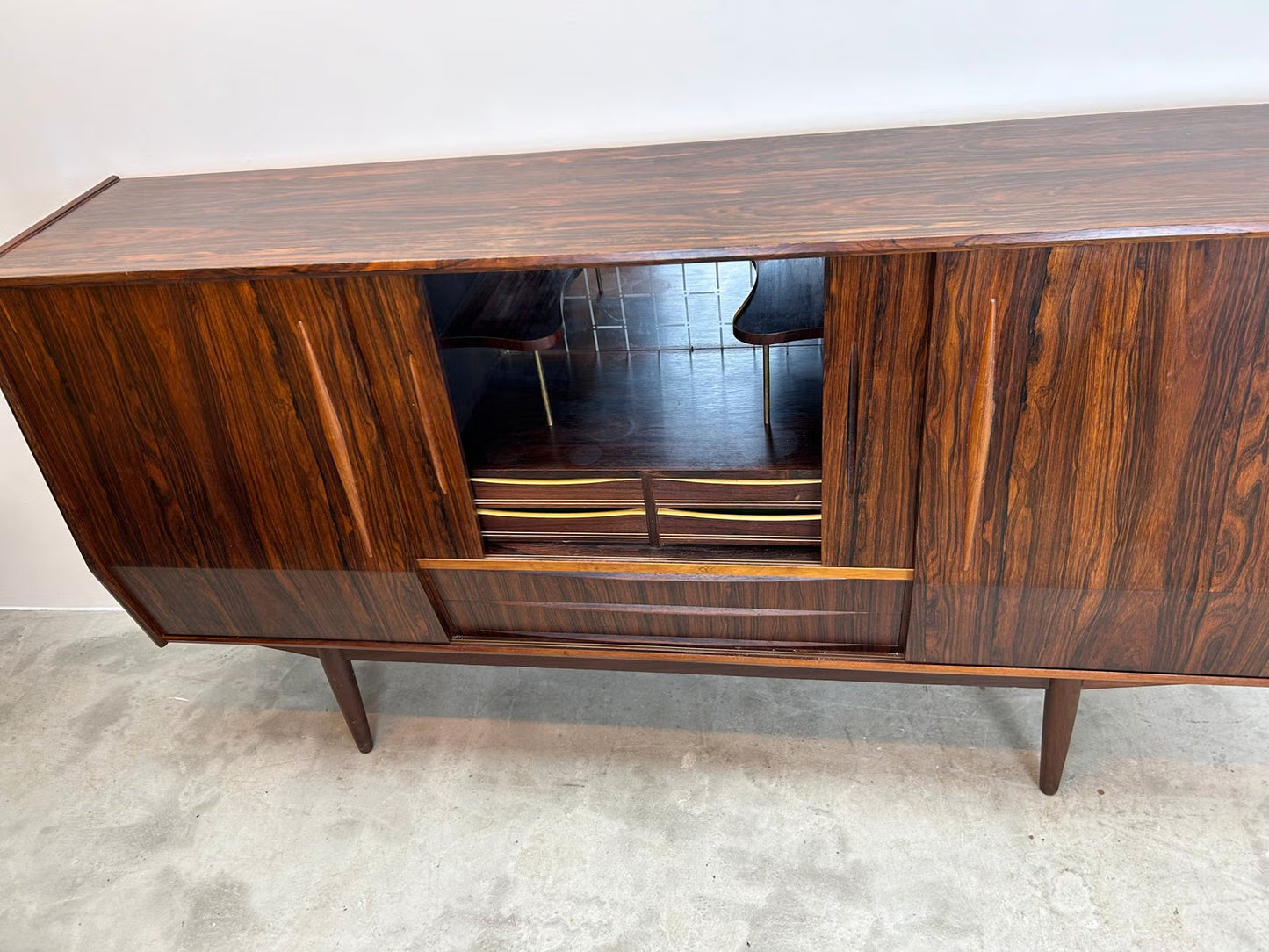 Credenza palissandro 200cm design vintage danese | nr8151