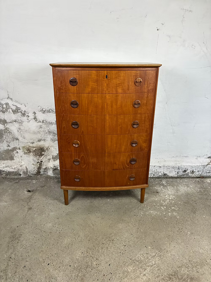 cassettiera teak 6 cassetti 111cm danese anni50