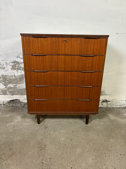 cassettirera danese teak 5 cassetti | 104cm