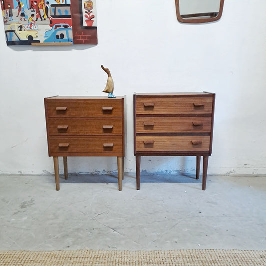 Comodini Carl Aage Skov design danese vintage anni 50 [71rt-78j42046] misure: L.54 H.68 P.27 L.54 H.69,5 P.27