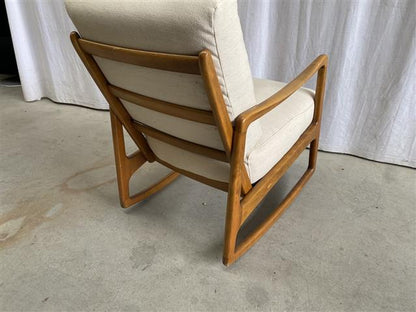 Sedia a dondolo Ole Wanscher vintage design danese anni 60 [j43626] misure L.62 H.85