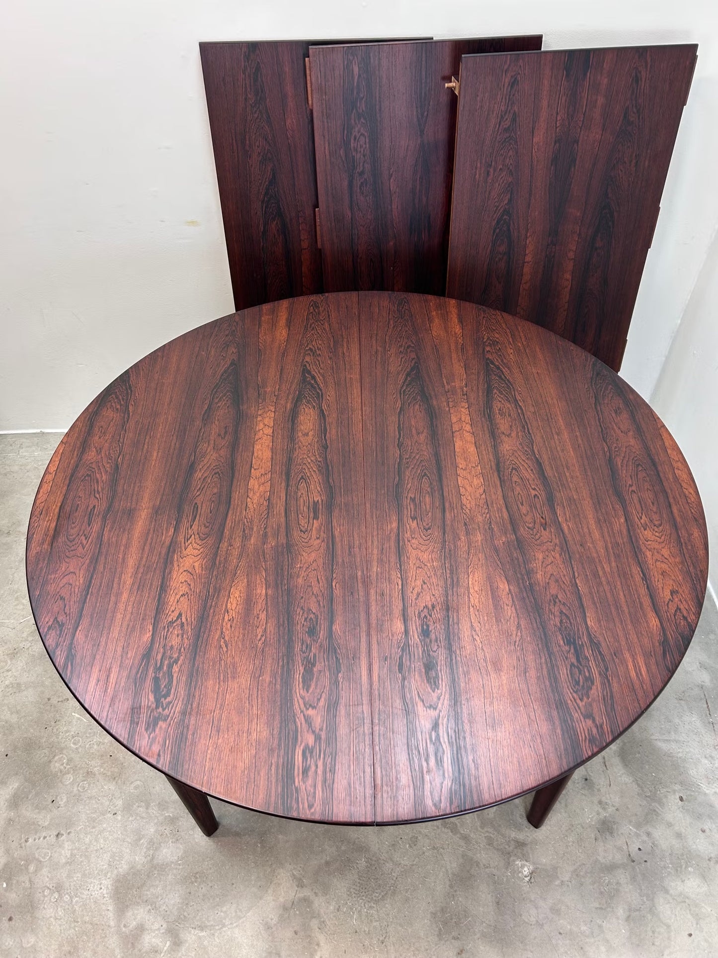 Tavolo rotondo palissandro design danese vintage 1960 | nr10342