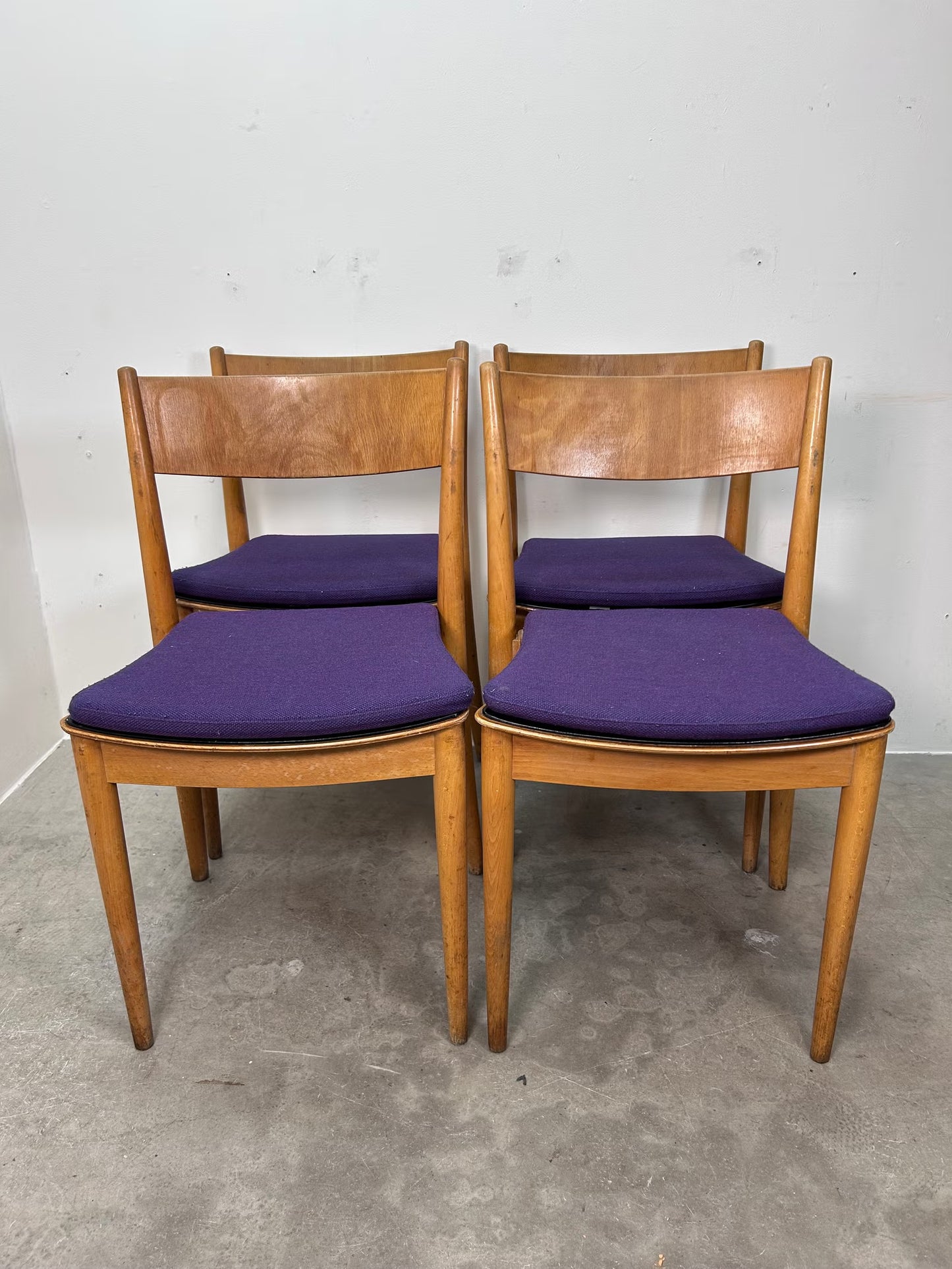 Set 4 Sedie faggio Peter Hvidt design svedese vintage anni 60 | nr10664