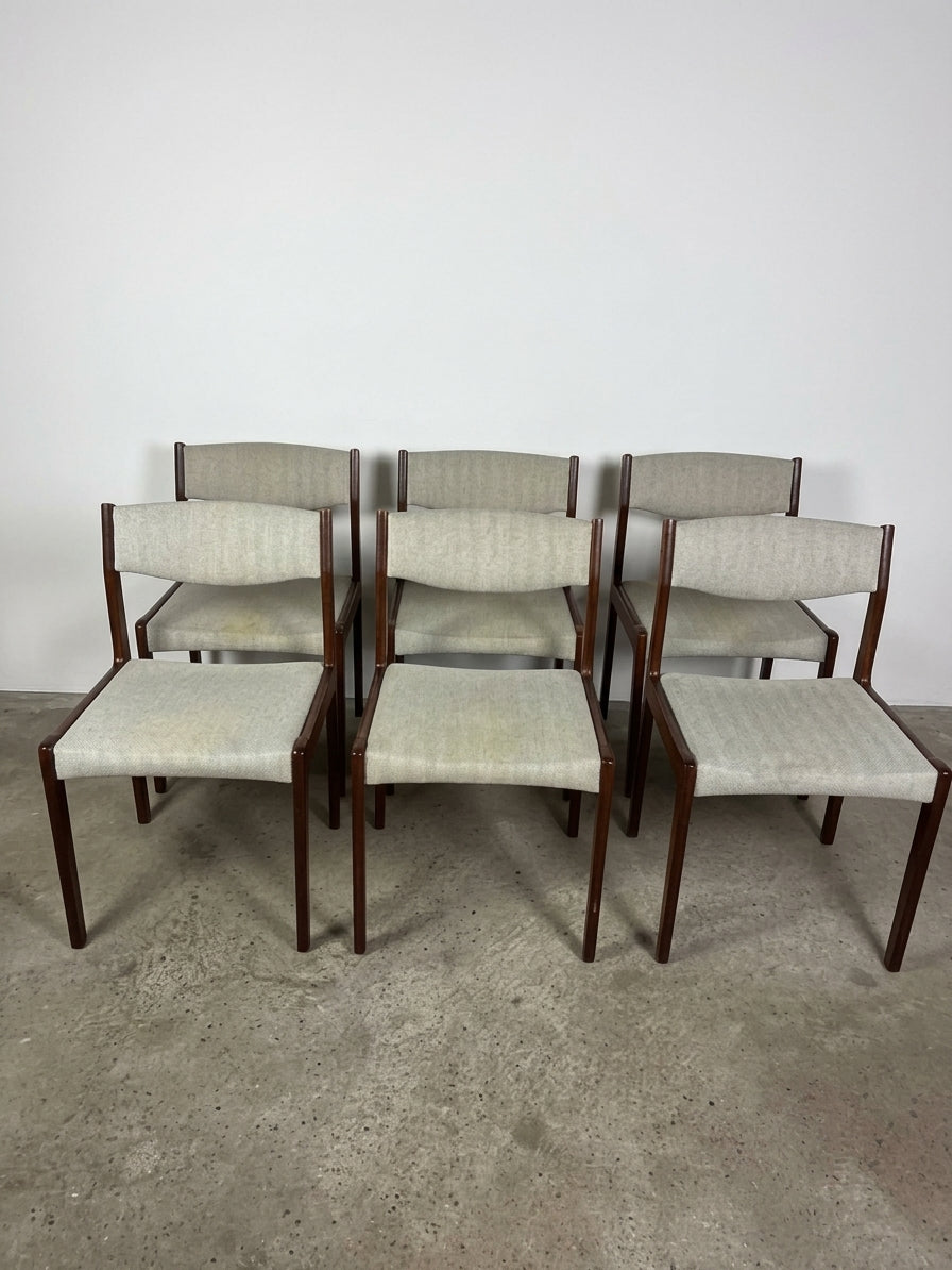 Set 6 sedie palisandro design danese vintage anni 60 | ck2544
