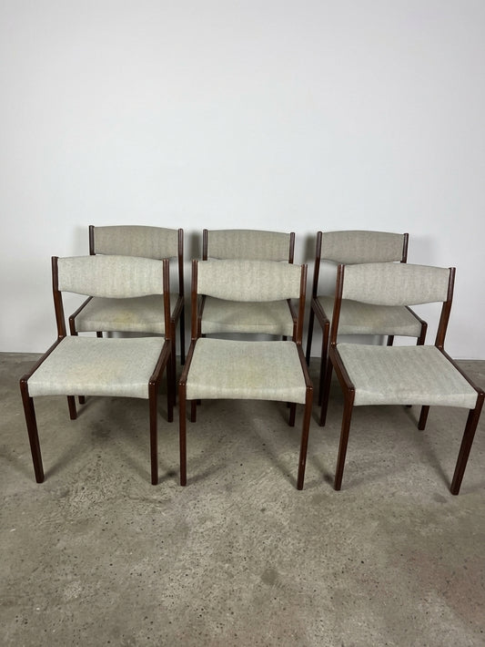 Set 6 sedie palisandro design danese vintage anni 60 | ck2544