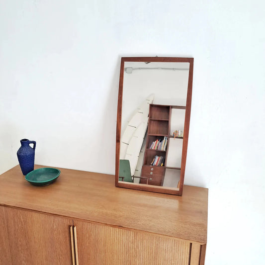 Specchio vintage design svedese originale anni 50 | teak 70cm