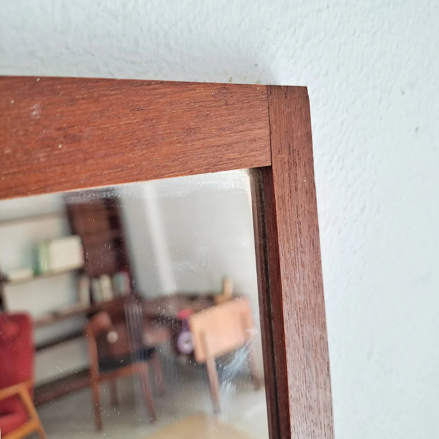 Specchio vintage design svedese originale anni 50 | teak 70cm