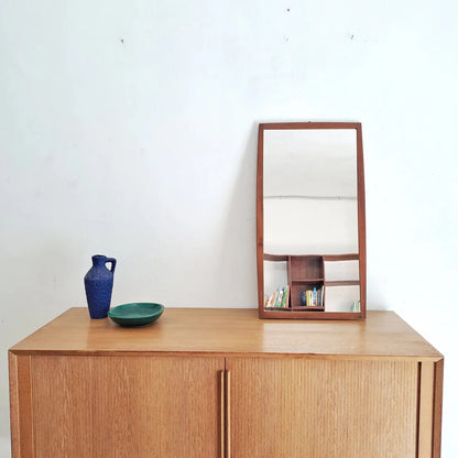 Specchio vintage design svedese originale anni 50 | teak 70cm