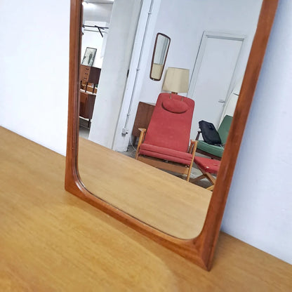 Specchio vintage design svedese originale anni 50 | teak 60cm