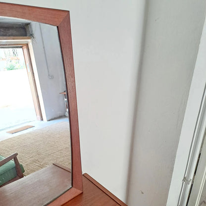 Specchio vintage design svedese originale anni 50 | teak 62cm