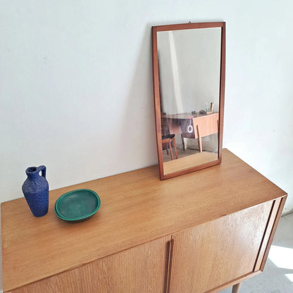 Specchio vintage design svedese originale anni 50 | teak 70cm