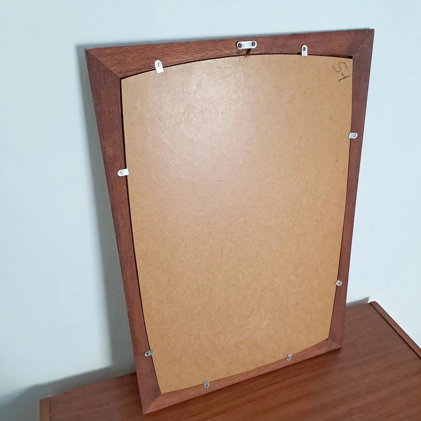 Specchio vintage design svedese originale anni 50 | teak 62cm