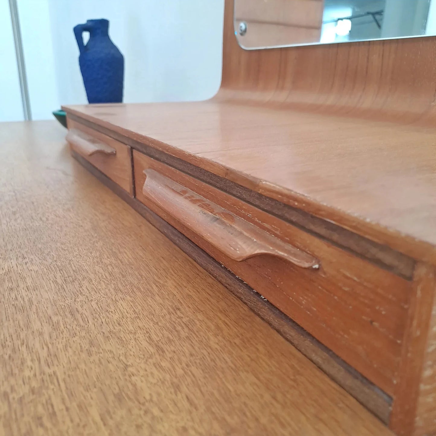 Specchio sospeso Johannes Andersen danese anni 50 | teak 61cm