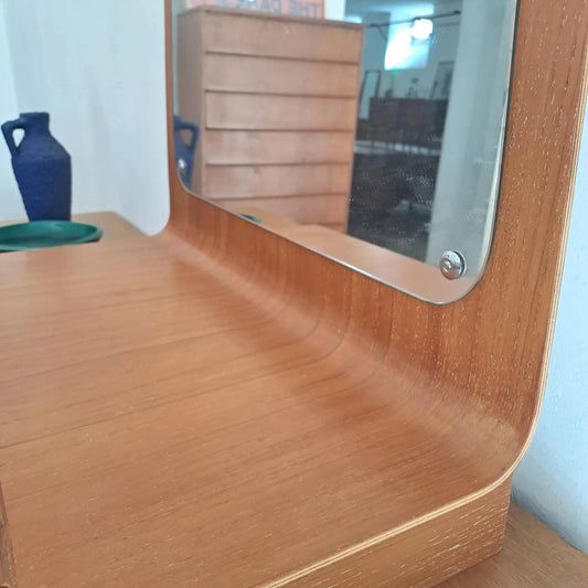 Specchio sospeso Johannes Andersen danese anni 50 | teak 61cm