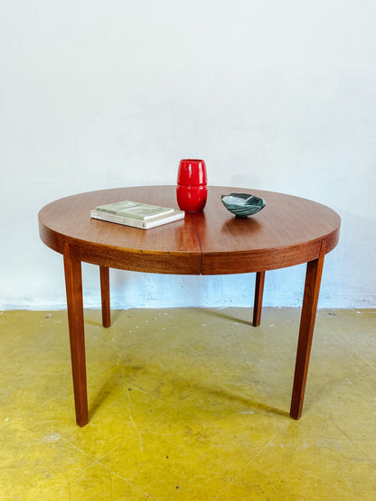 Tavolo rotondo vintage design danese anni 50 [91vnt1] misure a D.120+2*60 H.73