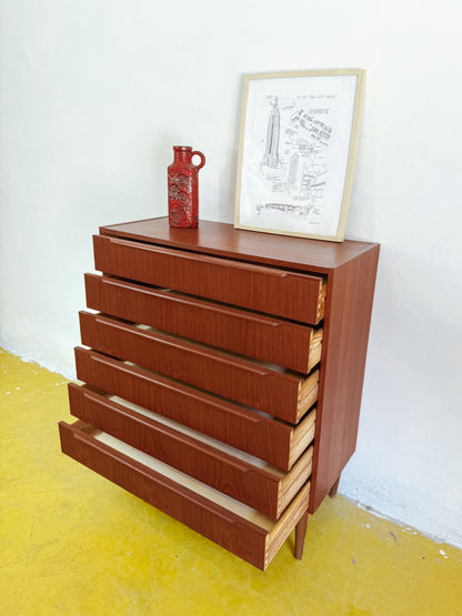 Cassettiera vintage design danese anni 50 [81j41639] misure L.90 H.104 P.40
