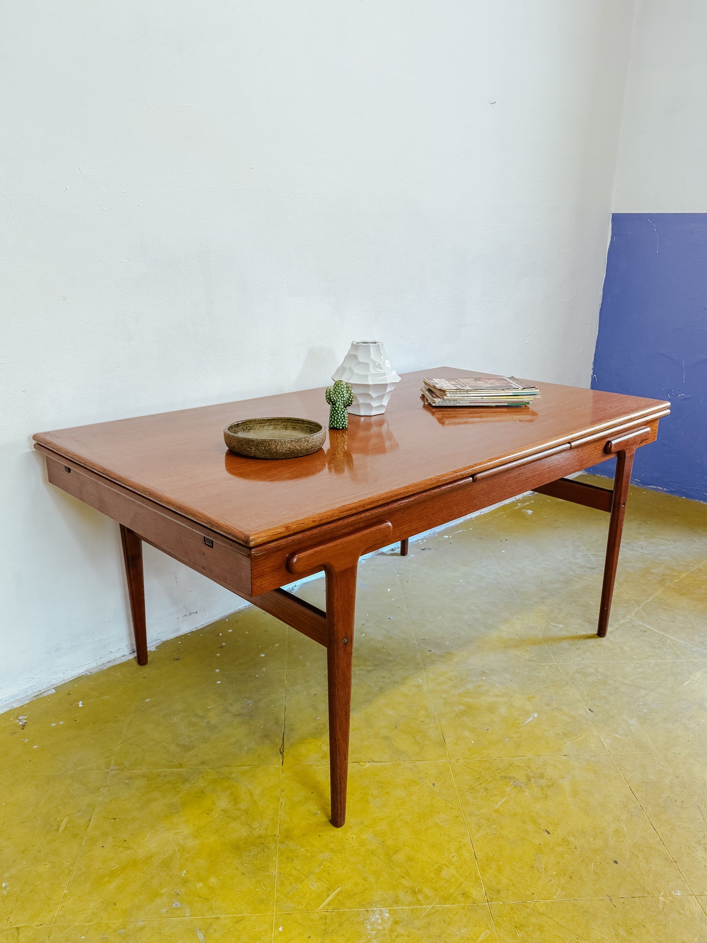 Tavolo Ejvind A. Johansson vintage design danese anni 50 [92j] misure L.160/280 H.74 P.90