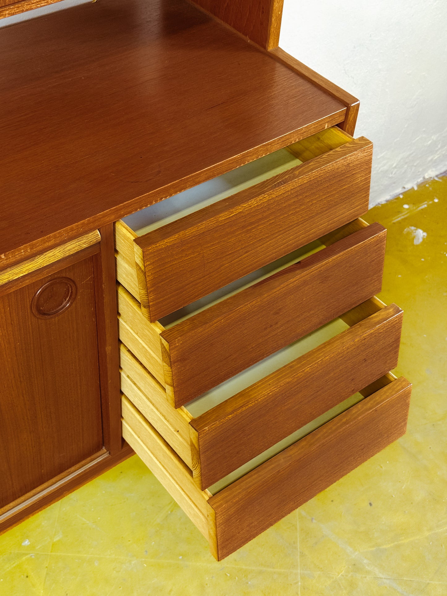 Libreria scrittoio design svedese vintage anni 60 [83sw24614] misure L.120 H.163,5 P.28