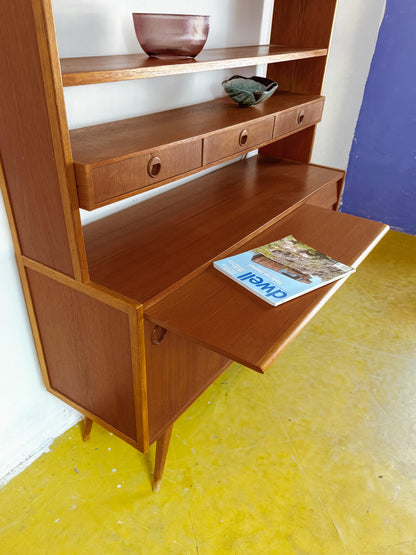 Libreria scrittoio design svedese vintage anni 60 [83sw24614] misure L.120 H.163,5 P.28