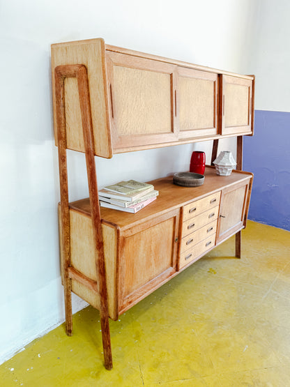 Credenza danese rovere chiaro 170cm Henning Kjærnulf doppio livello