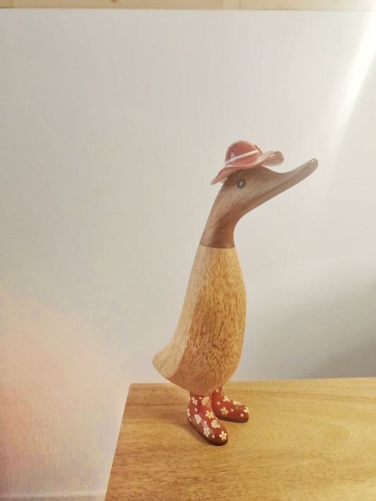 Papera a fiori stivale con cappello rossa [1]