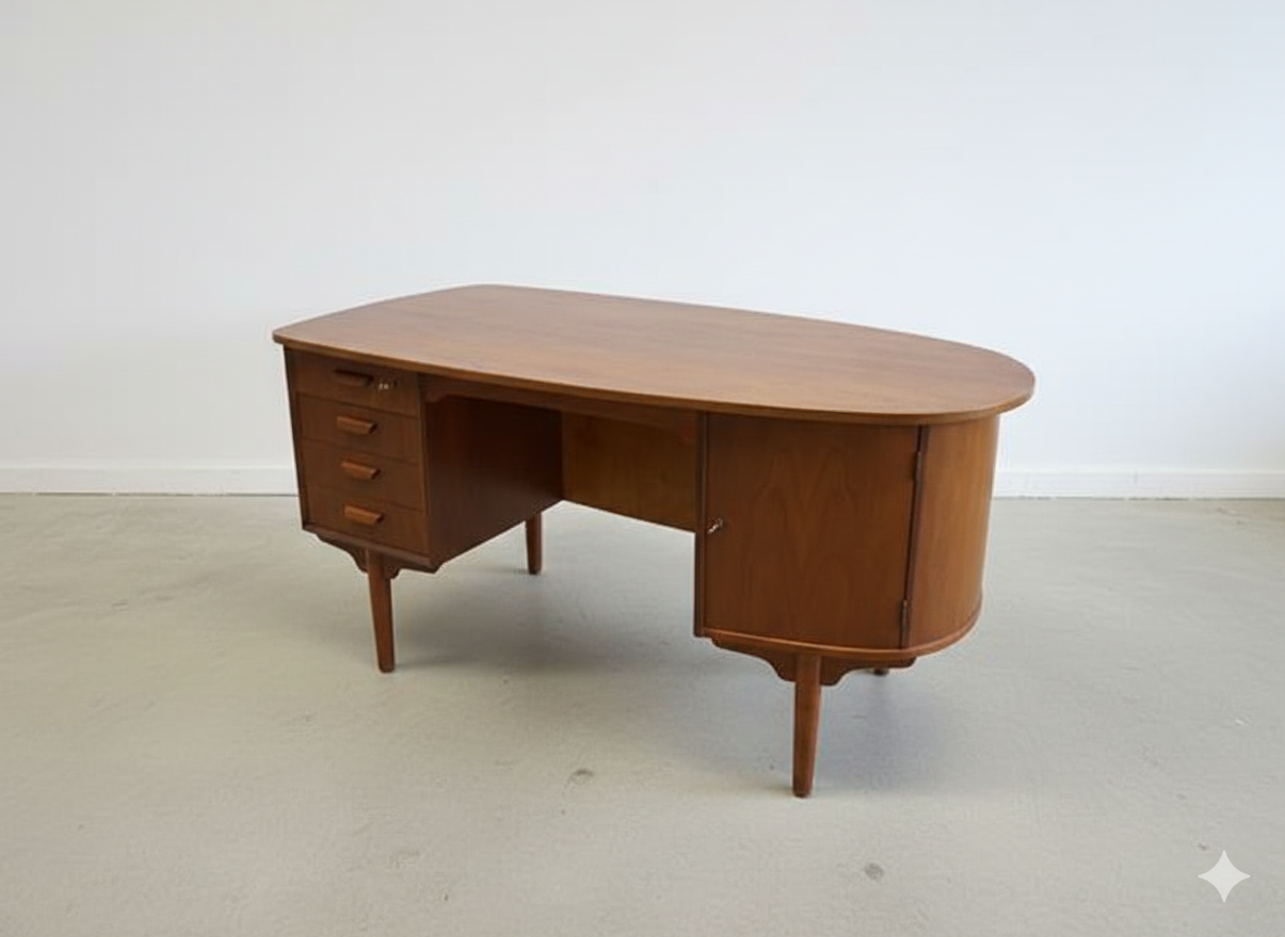 Scrivania design danese vintage anni 50 [j43887] misure su richiesta