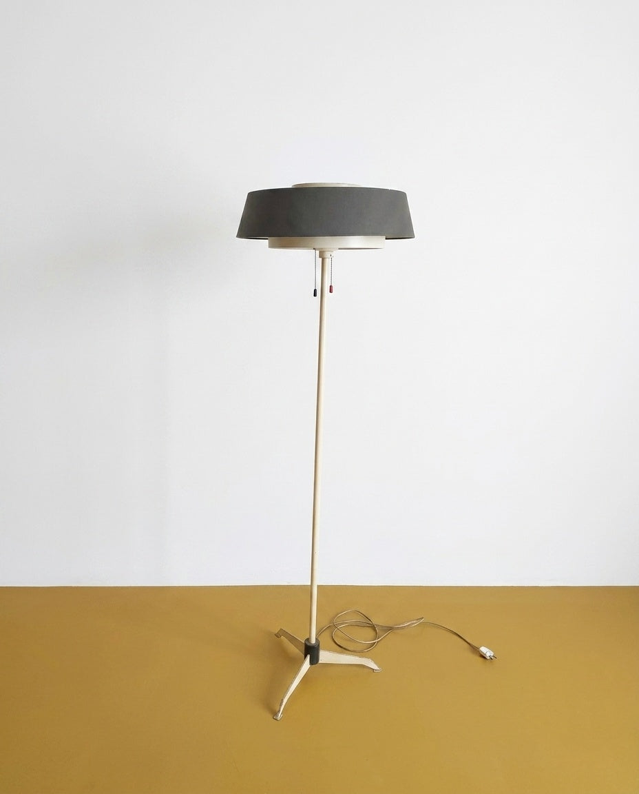 Lampada Terra Danese Originale Anni '60 | Alluminio Bianco Grigio | 160cm