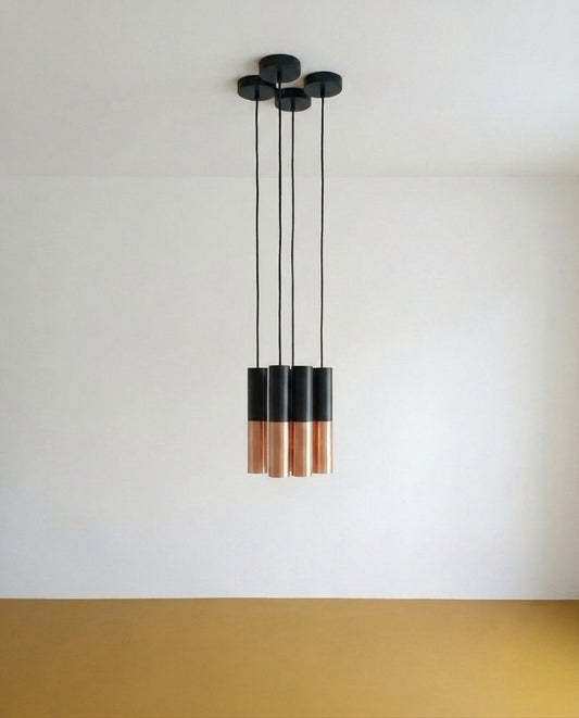 Lampada Sospensione Danese Anni '60 | Nero Rame Bicolore | 31cm