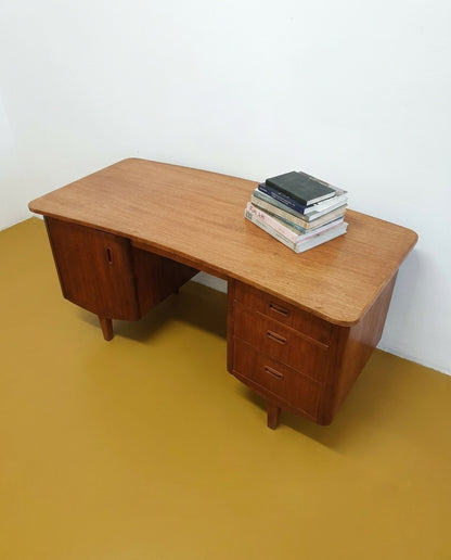 Scrivania Danese Vintage Anni '50 Teak | Piano curvo | 143cm | 94vnt4b
