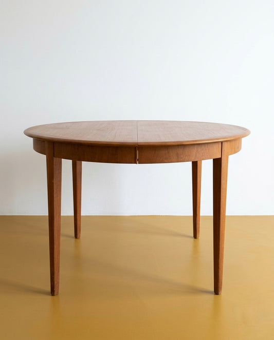 Tavolo rotondo bordo sagomato Danese Vintage Anni 60 Teak | 115cm | 96vnt10