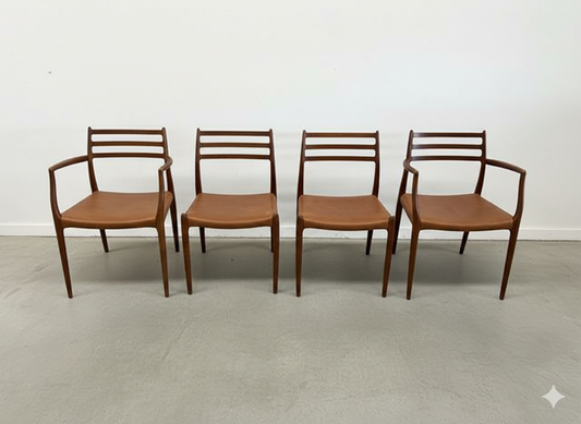 Sedie N.O. Møller vintage design danese anni 60 [j42636] misure da richiedere