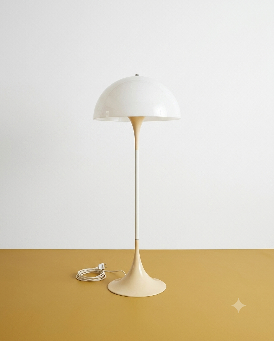 Lampada Terra Panthella Verner Panton Danese Vintage | Anni '60 Bianca | 131cm