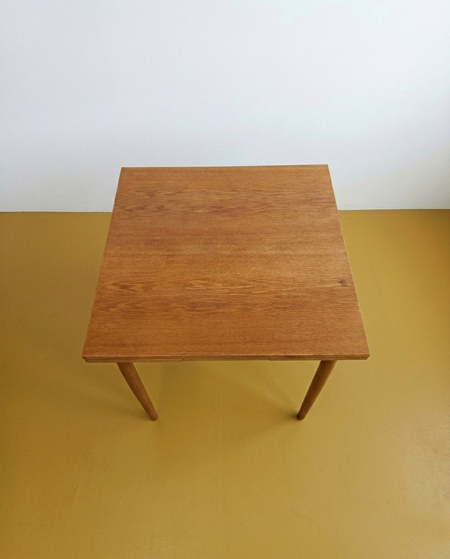 Tavolo Quadrato Danese Vintage Anni '60 Quercia 2 Allunghe | 84+58cm | 95cv