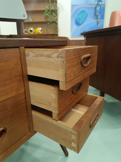 Toletta Danese Anni '50 Teak 5 Cassetti Specchio | 78 cm | 99vnt
