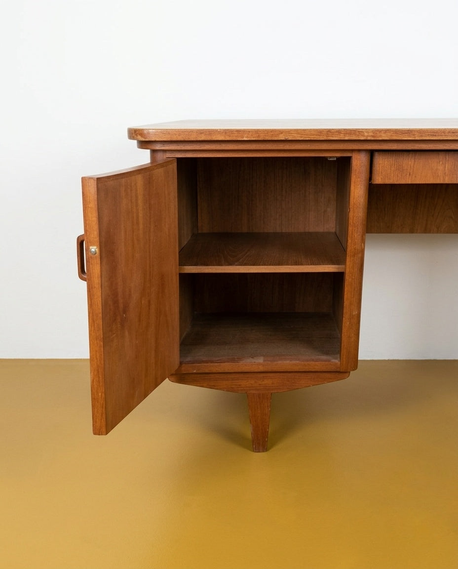 Scrivania Danese Vintage Anni '50 Teak | Piano curvo | 143cm | 94vnt4b