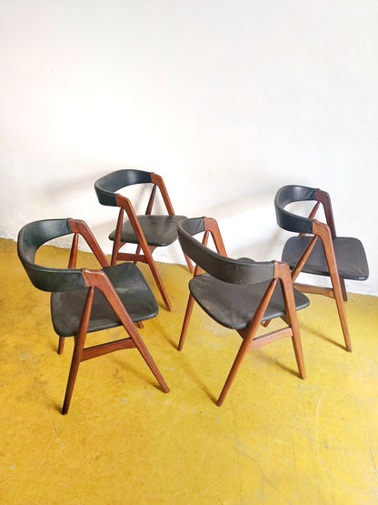 Sedie Th.Harlev mod.205 design danese originale vintage anni 60 [74st-4] * da ristoffare * misure H.73/44 L.50 P.46