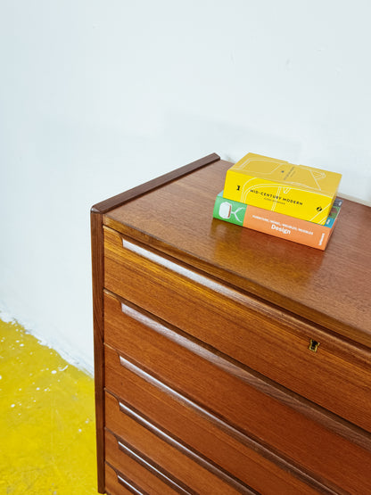 Cassettiera Vintage Danese Teak Anni 50 | 6 cassetti h106cm