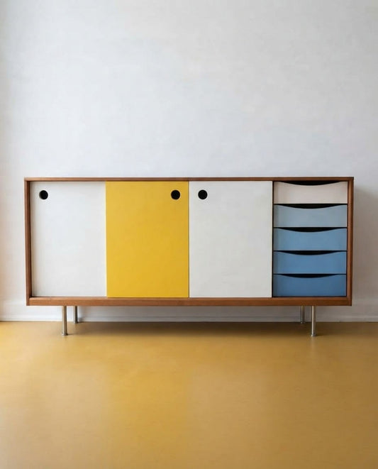 Sideboard Design Danese Vintage Anni '50 Teak Multicolore | 200 cm | 99vnt100