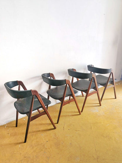 Sedie Th.Harlev mod.205 design danese originale vintage anni 60 [74st-4] * da ristoffare * misure H.73/44 L.50 P.46