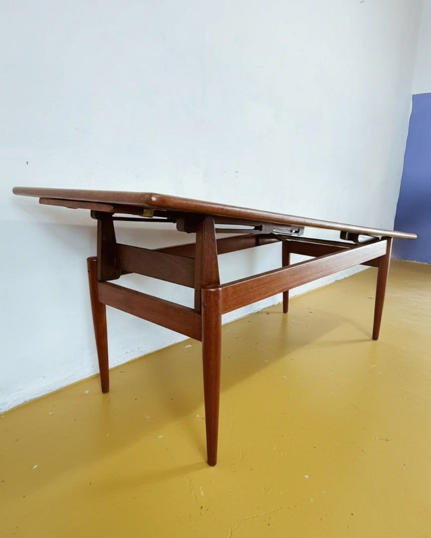 Tavolino Trasformabile Vintage Danese Teak Anni '60 Regolabile | 160cm | lp