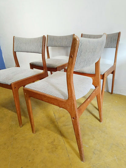 Sedie design danese vintage anni 50 misure | 4 sedie schienale imbottito