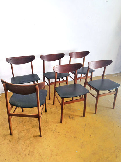 Sedie design danese vintage anni 50 [87j] * da ristoffare * misure L.45 H.78/45 P.45