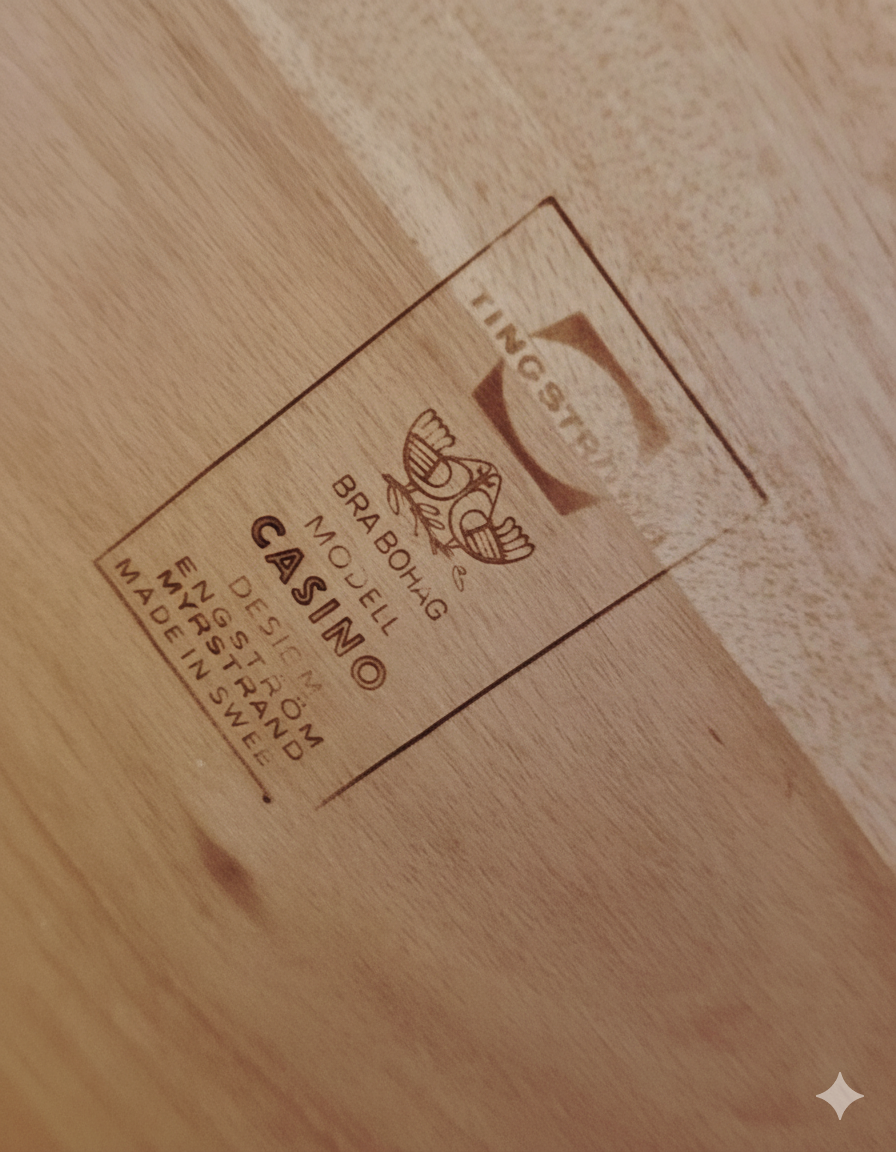 Panca Telefono Casino Engström Myrstrand | Svedese Anni '60 Quercia