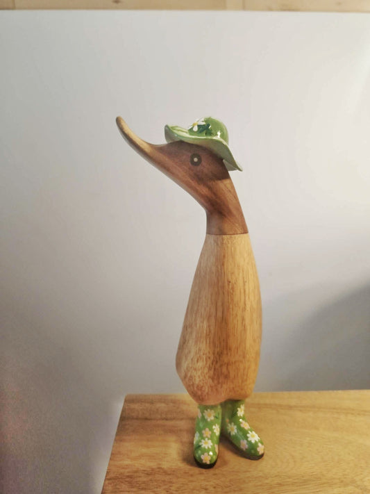 Papera a fiori stivale con cappello verde [1]