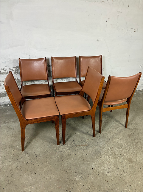 Sedie Johannes Andersen teak e faggio design danese vintage anni 60 [ck2180]