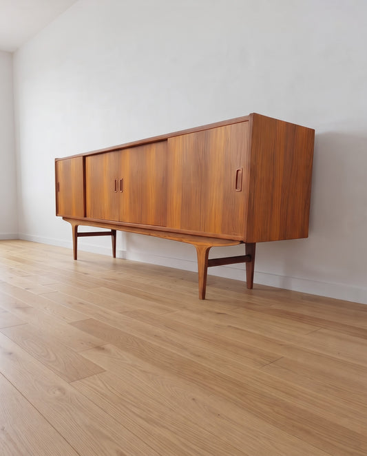 Sideboard danese 220cm vintage anni 60 in teak | P. Westergaards Møbelfabrik  | 100dmdk