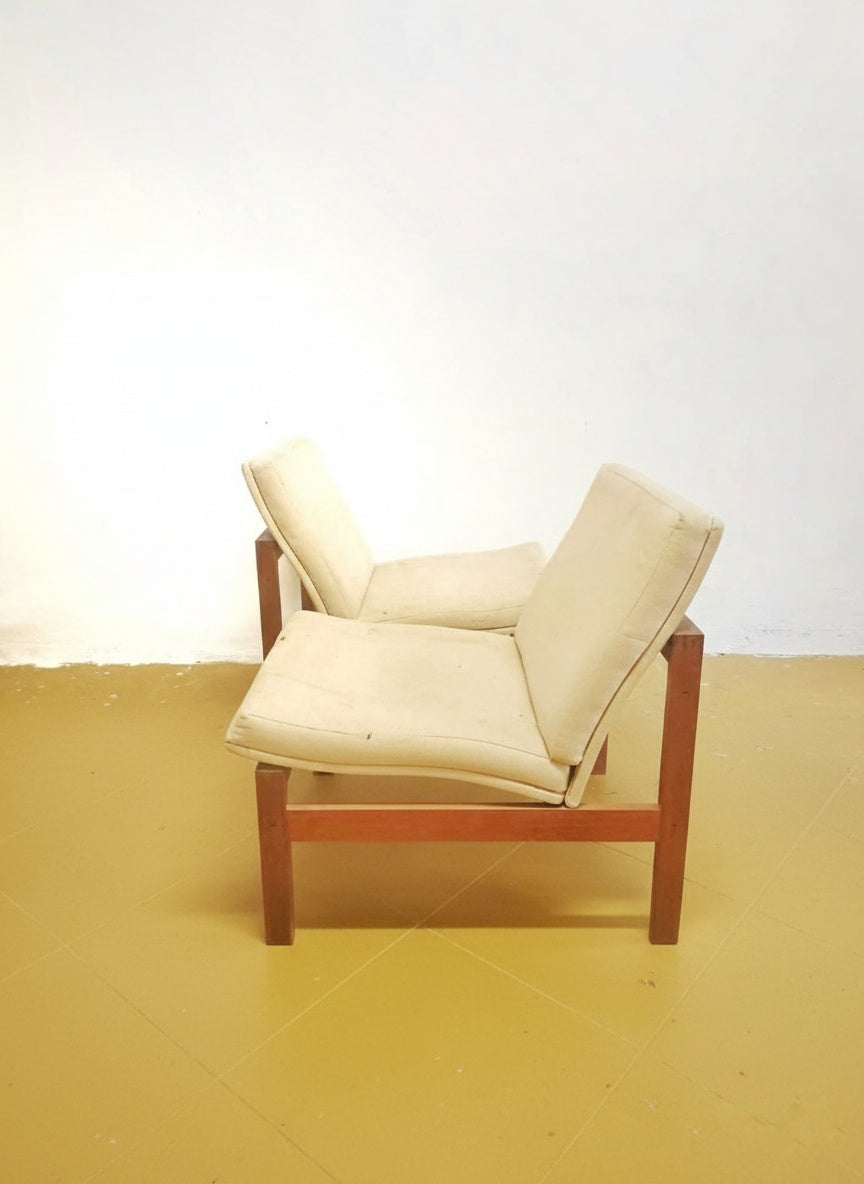Coppia Poltrone Moduline Gjerlov Knudsen Lind | Teak Anni '60 | 57cm