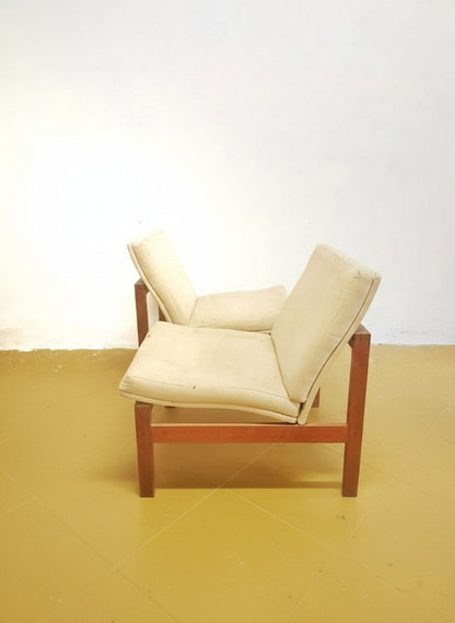Coppia Poltrone Moduline Gjerlov Knudsen Lind | Teak Anni '60 | 57cm